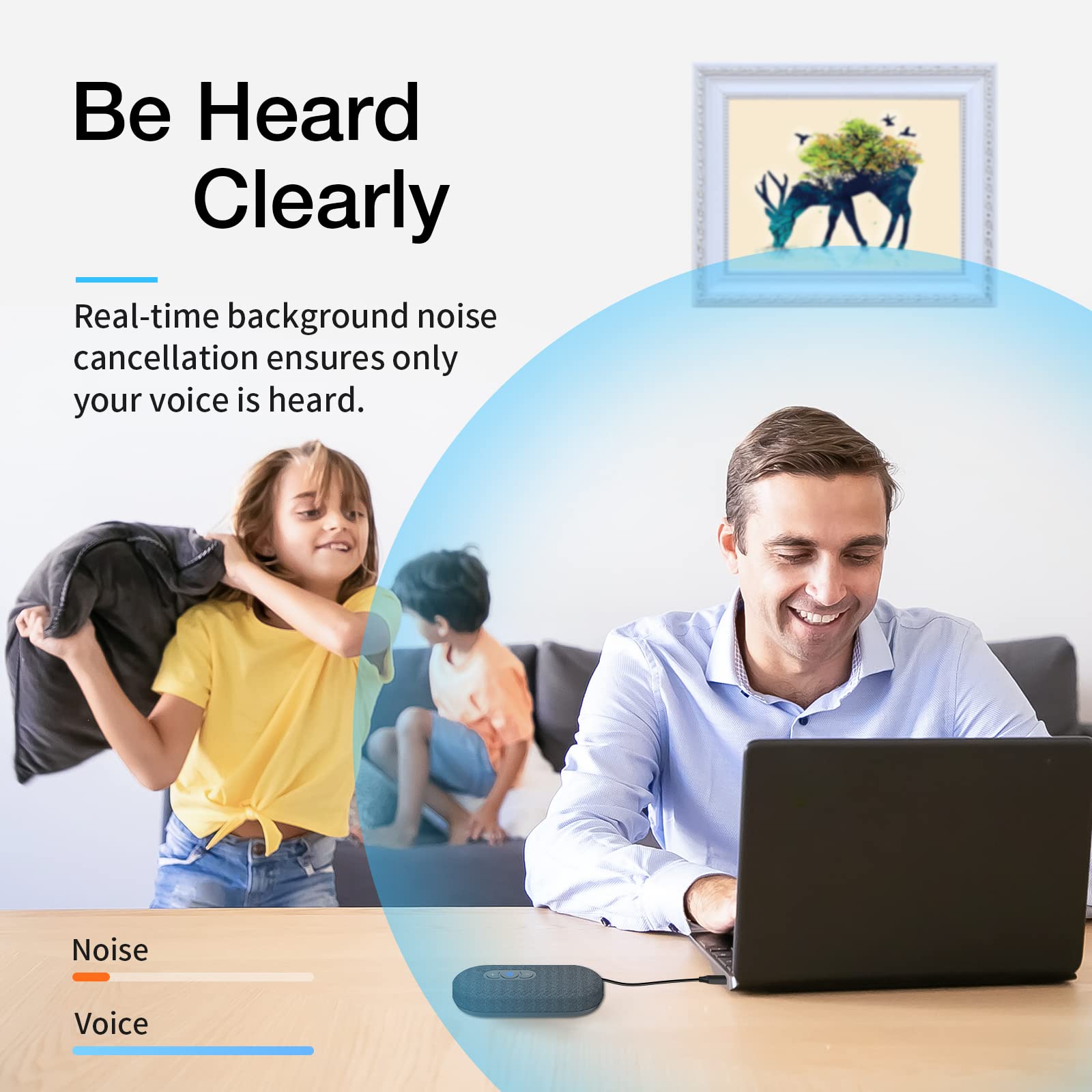 Raybit Usb Speakerphone, Conference Computer Speakers With Microphone For Home Office Calls, 360 Degree Enhanced Voice Pickup, N